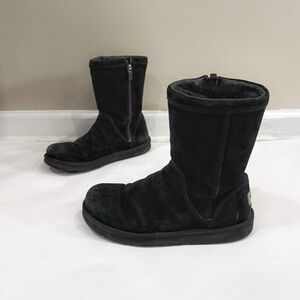 UGG Roslynn Zip Winter Boots Women US 7 EU 38 Black Suede Shearling Cozy Casual